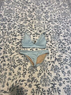 J. Crew Light Blue Triangle Bikini Set